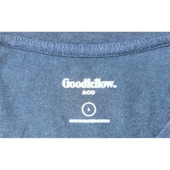 Goodfellow & Co Mens Blue Crewneck T-Shirt Size Large Cotton Blend Casual Fit - Picture 3 of 4
